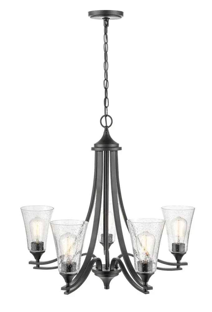 1465 Matte Black Chandelier