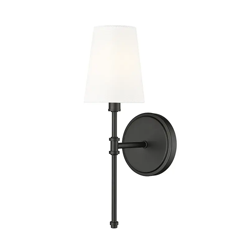 White Linen Fabric Shade Wall Sconce