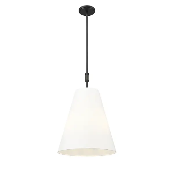 White Linen Fabric Shade Pendant
