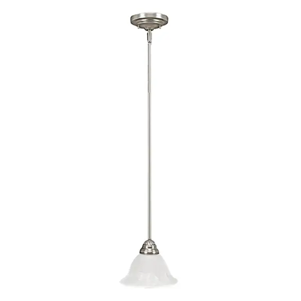 The 1701 pendant in brushed nickel offers a clean, contemporary aesthetic that complements a wide range of interior styles. Its neutral metallic finish makes it an adaptable choice for both residential and commercial settings.