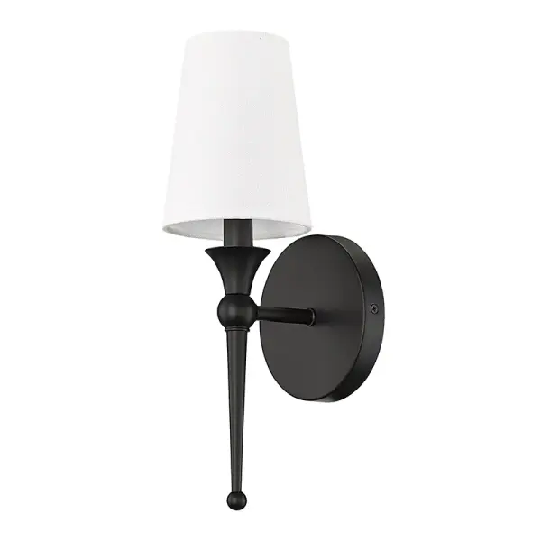 White Linen Shade Wall Sconce