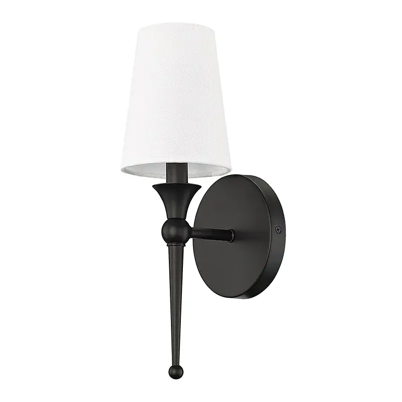 White Linen Shade Wall Sconce