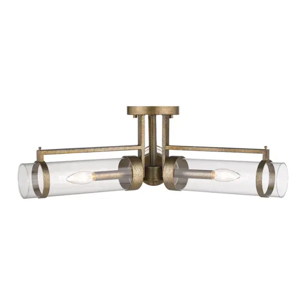1923 Semi-Flush Mount in Brass