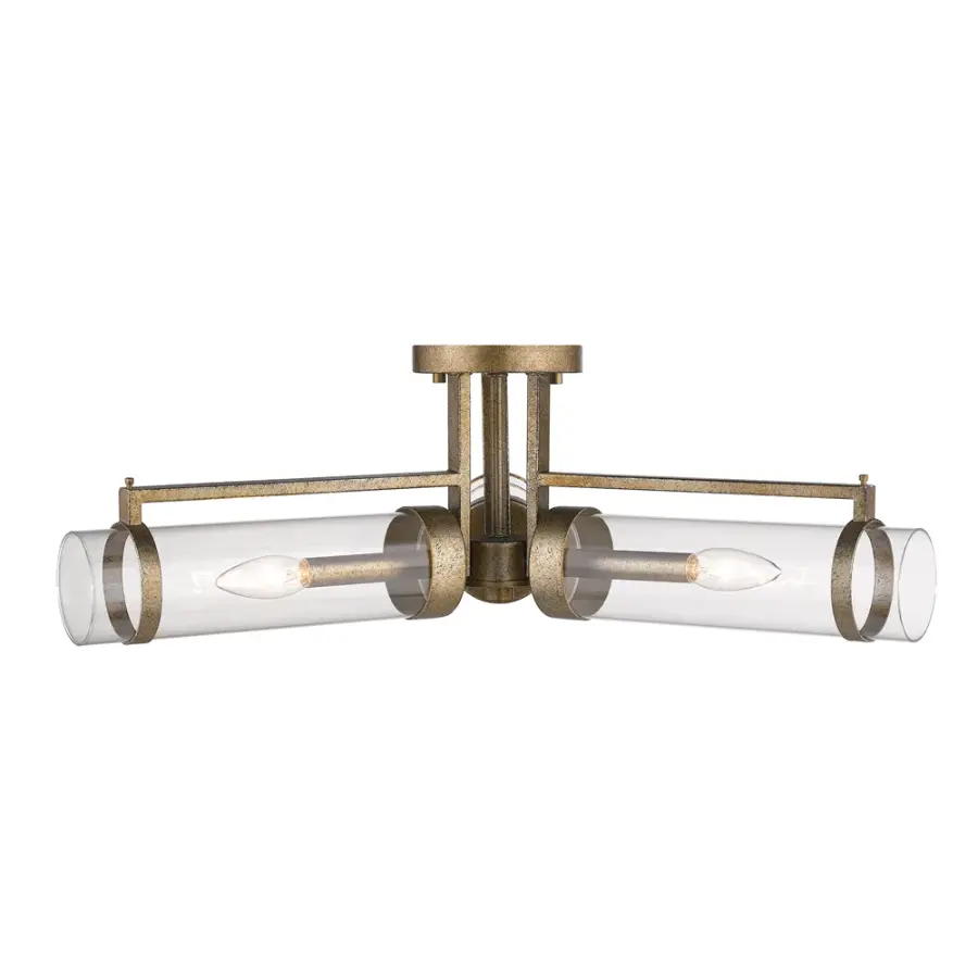 1923 Semi-Flush Mount in Brass