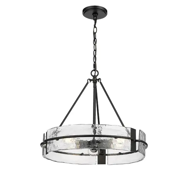 The 19503 pendant in matte black offers a contemporary aesthetic that complements modern and industrial interiors. Its neutral finish makes it adaptable to various room settings and design schemes.
