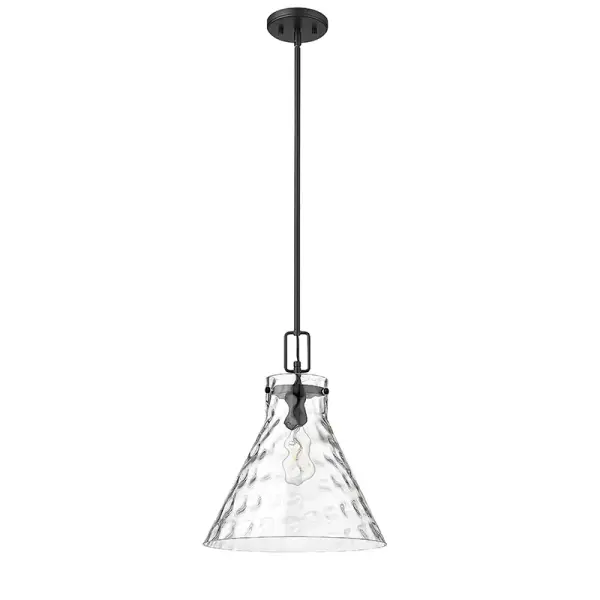 The 20201 pendant in matte black offers a contemporary aesthetic that complements modern and minimalist interiors. Its versatile design works well in residential and commercial settings.