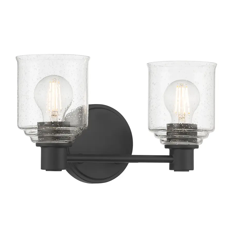 Vessair 2-Light Vanity Bar in Matte Black