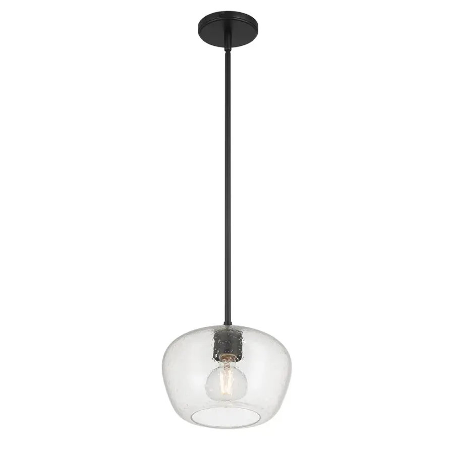 Pomari 1-Light Textured Glass Globe Pendant