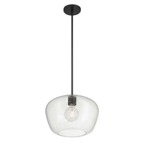 Pomari 1-Light Textured Glass Globe Pendant