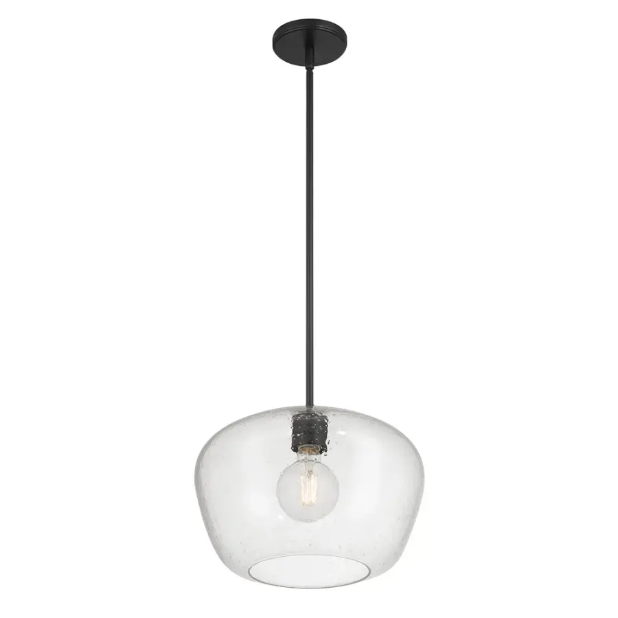 Pomari 1-Light Textured Glass Globe Pendant