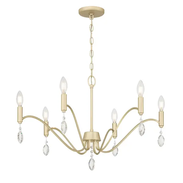 Aureline 6-Light Chandelier in Aged Silver