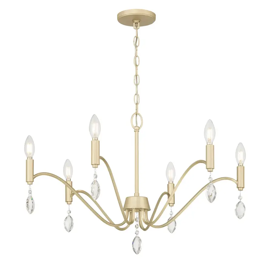 Aureline 6-Light Chandelier in Aged Silver