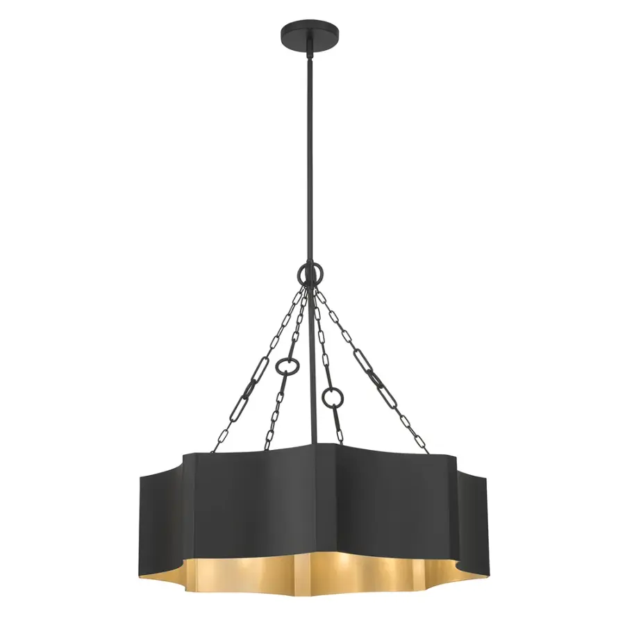 Ottavio 5-Light Drum Pendant with Fluted Edges