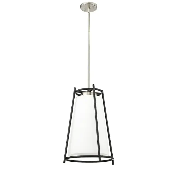 A contemporary pendant light featuring a brushed nickel finish that complements a wide range of interior styles. Its neutral metallic tone works beautifully in both residential and commercial settings.