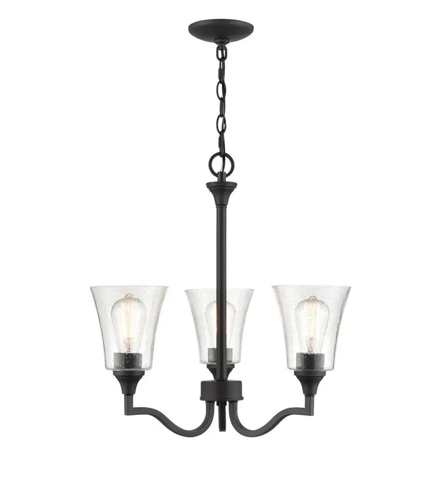 2113 Matte Black Chandelier