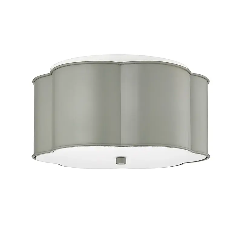 Cement Gray Flush Mount with White Diffuser