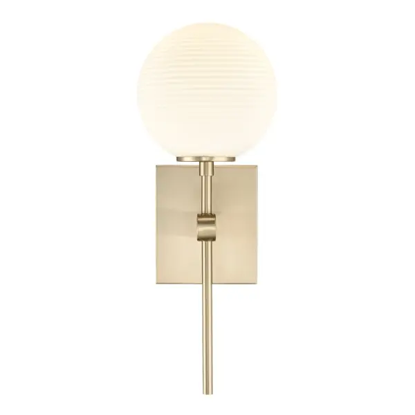 This wall sconce features a modern gold finish that adds warmth and sophistication to any interior. Its versatile contemporary design works beautifully in bathrooms, hallways, and living spaces.