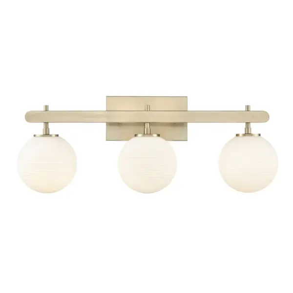 This modern gold vanity light brings warm metallic elegance to bathroom spaces. The contemporary design complements a range of décor styles while providing essential task lighting for grooming areas.