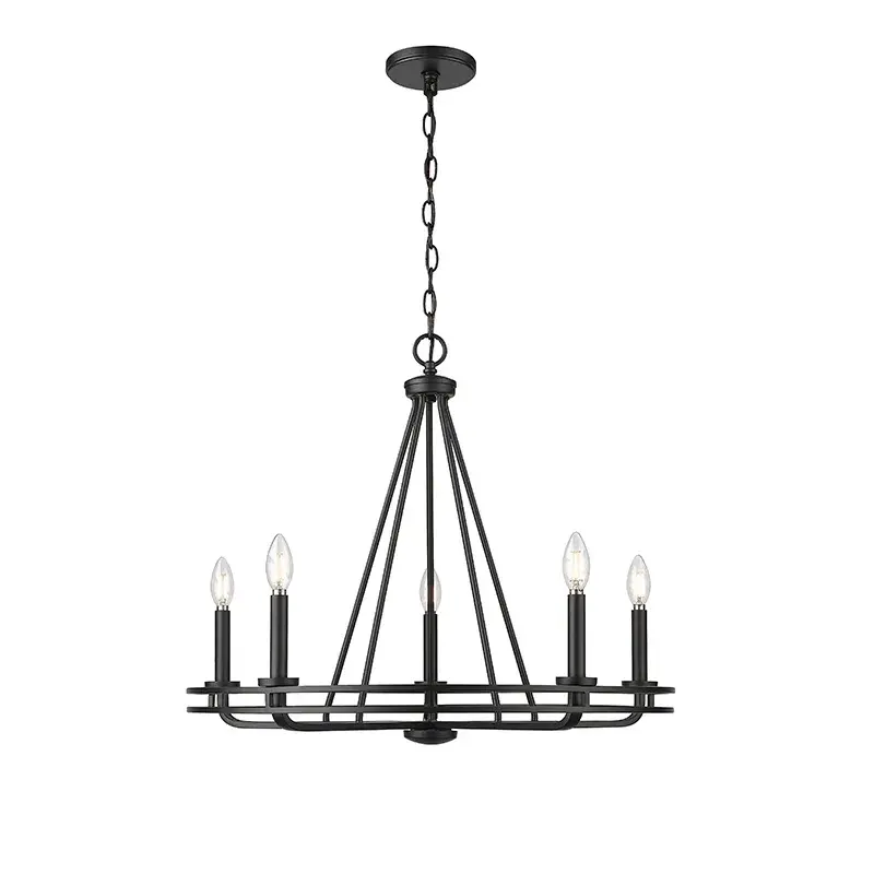 21605 Matte Black Chandelier