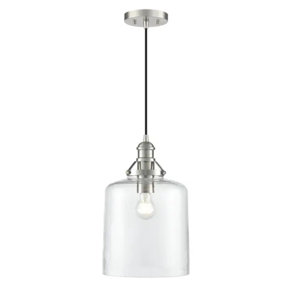 A contemporary pendant light featuring a brushed nickel finish that complements a wide range of interior styles. Its neutral metallic tone works beautifully in both residential and commercial settings.