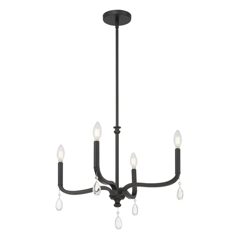 Viremont 4-Light Candle-Style Chandelier in Matte Black