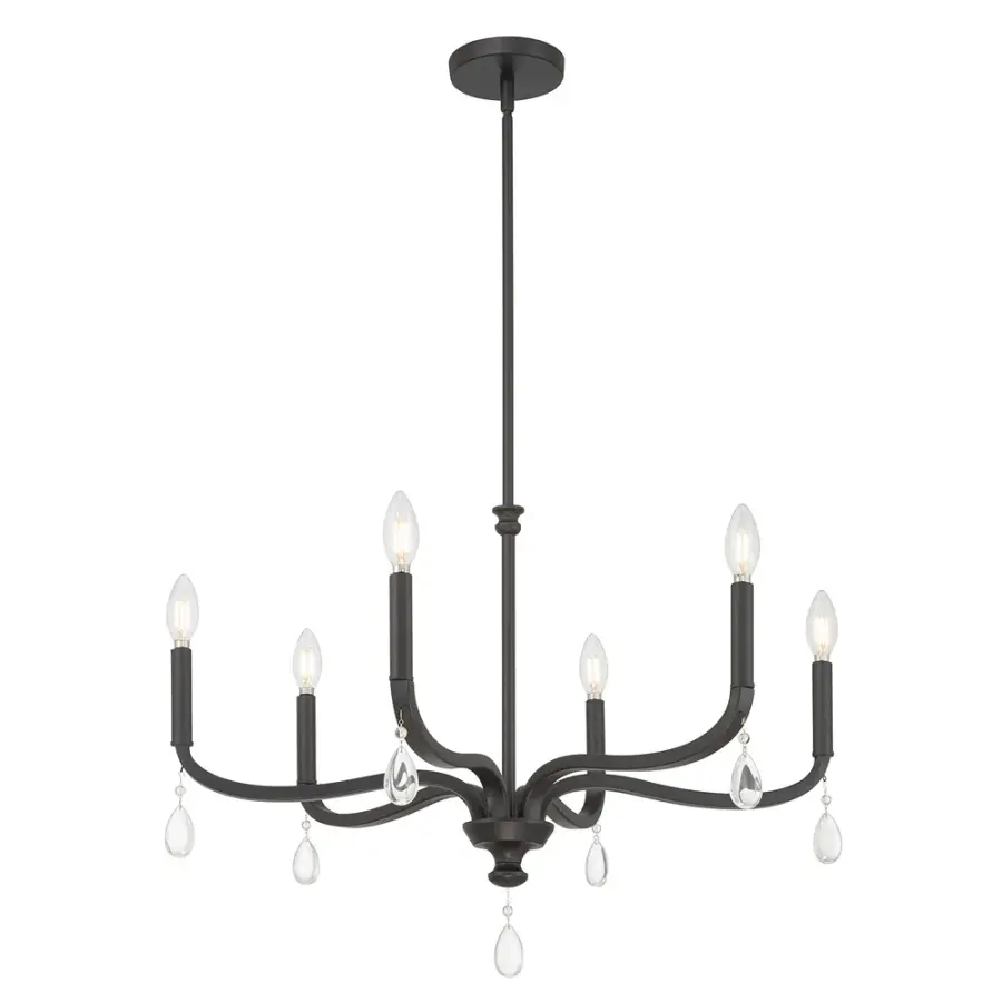 Viremont 6-Light Candle-Style Chandelier in Matte Black