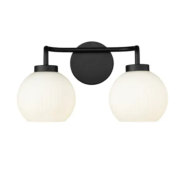 A contemporary vanity light featuring a sophisticated matte black finish that adds modern elegance to any bathroom. Perfect for creating clean, minimalist aesthetics while providing essential task lighting.