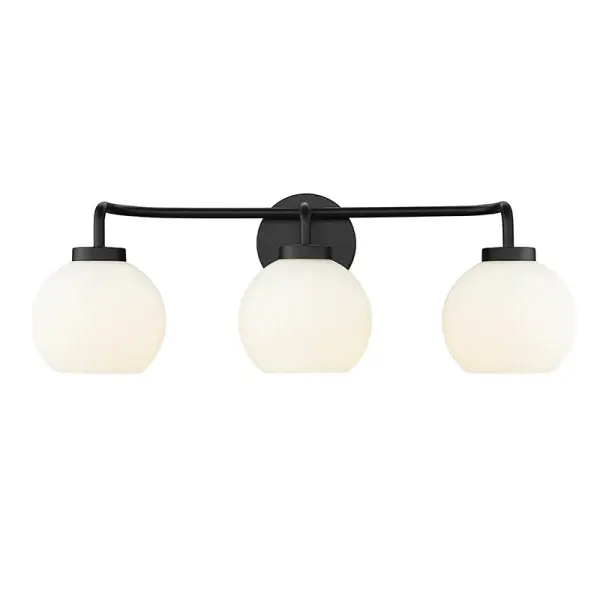 A contemporary vanity light featuring a sophisticated matte black finish that adds modern elegance to any bathroom. Perfect for creating clean, minimalist aesthetics while providing essential task lighting.