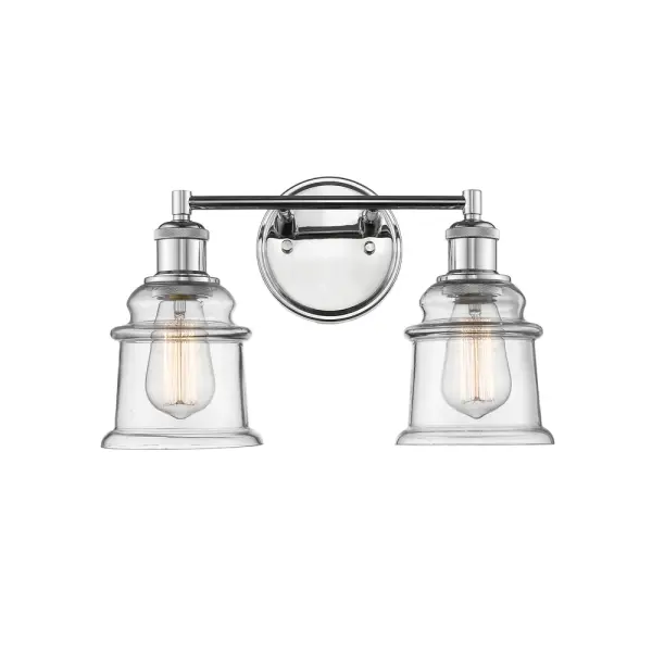 The 2342 Chrome vanity light delivers clean, contemporary styling with a polished chrome finish that complements modern bathroom designs. Its versatile design works well in both residential and commercial settings.