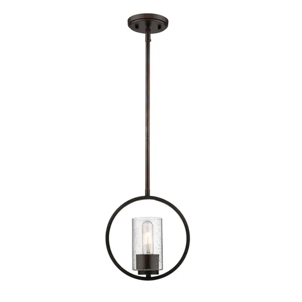 This adjustable pendant offers exceptional flexibility with multiple stem configurations, allowing you to customize the hanging height to suit your space. The classic bronze finish complements various design styles.