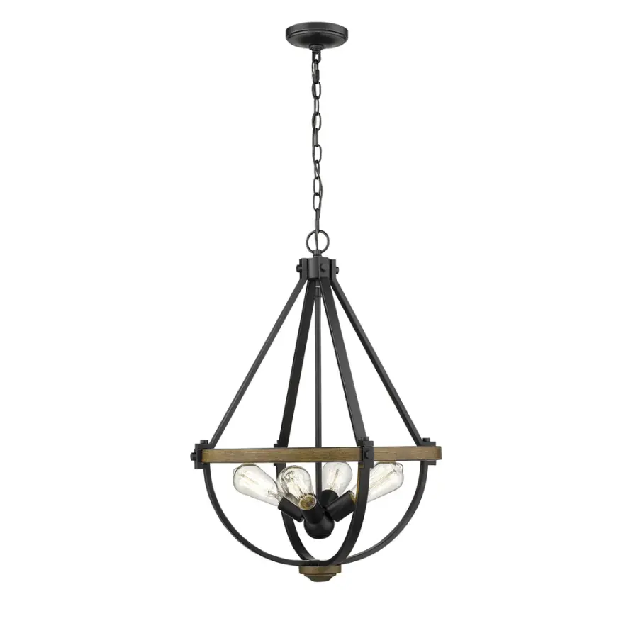 Matte Black and White Pendant Light