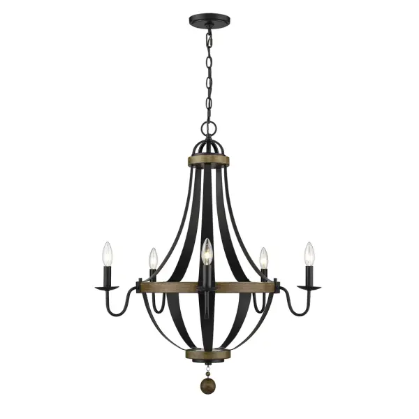 The 2395 chandelier features a sophisticated matte black finish that complements contemporary and transitional interiors. Its classic chandelier form provides ambient lighting while serving as a focal point.