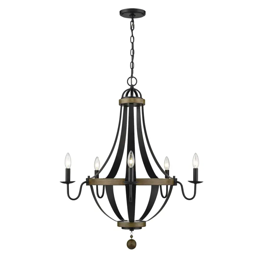 2395 Matte Black Chandelier