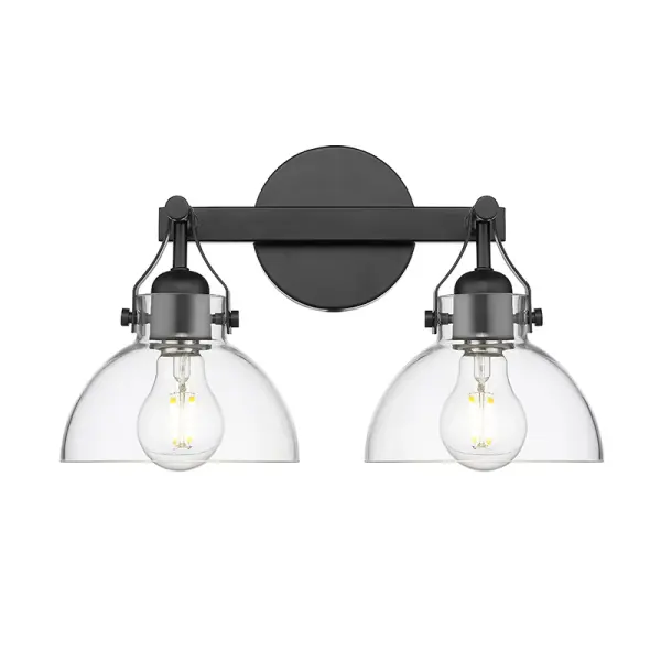 A contemporary vanity light featuring a sophisticated matte black finish that adds modern elegance to any bathroom. Perfect for creating clean, minimalist aesthetics while providing essential task lighting.