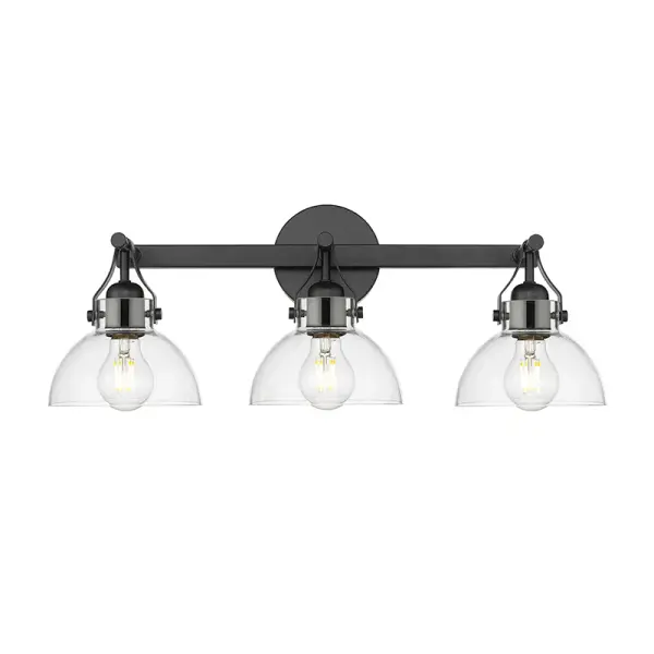 A contemporary vanity light featuring a sophisticated matte black finish that adds modern elegance to any bathroom. Perfect for creating clean, minimalist aesthetics while providing essential task lighting.