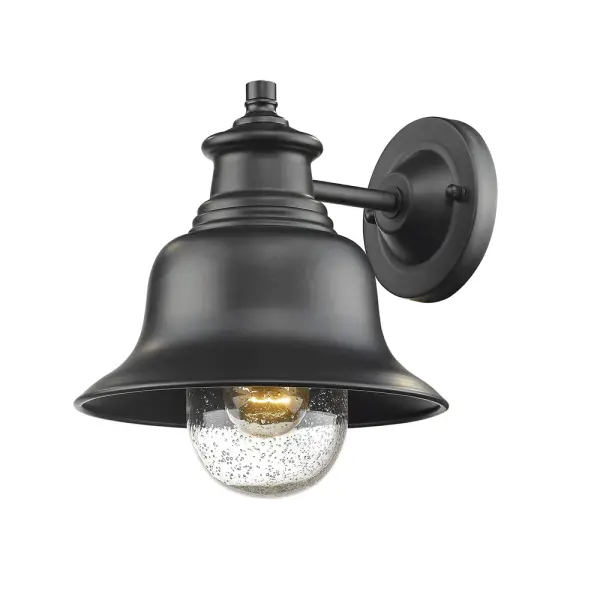 The 2512 outdoor light features a powder coated black finish designed for exterior applications. Its weather-resistant construction makes it suitable for residential and commercial outdoor spaces.