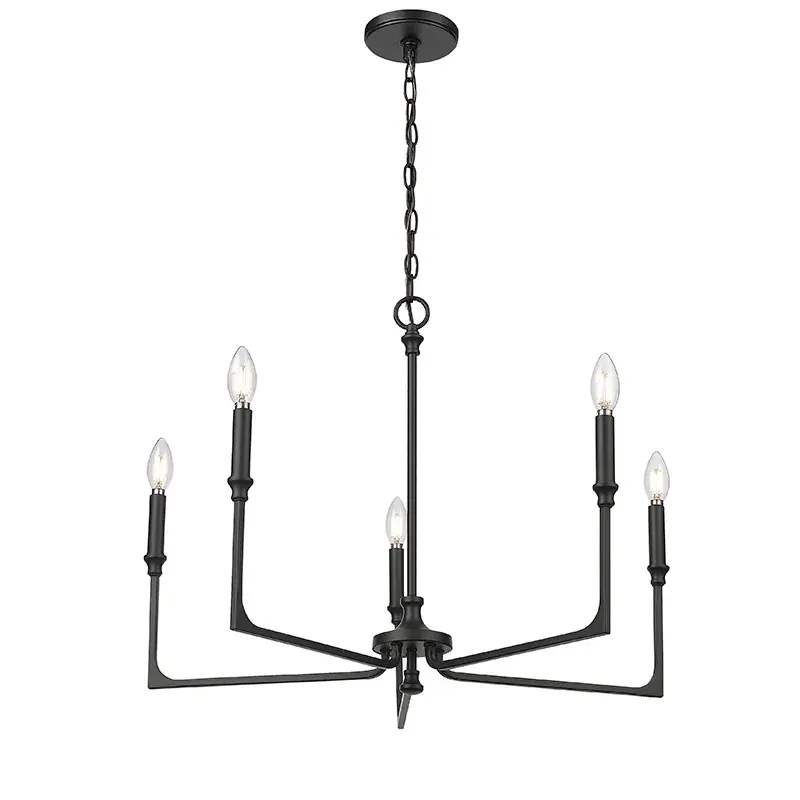 Versatile Matte Black Chandelier for Modern Spaces