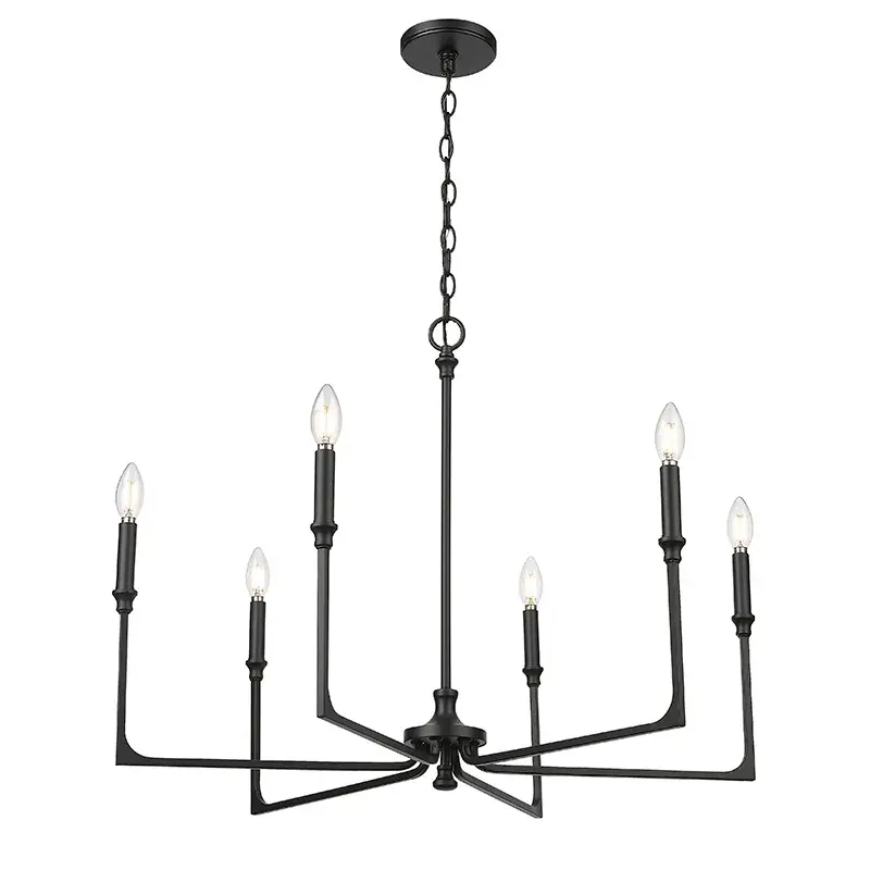 Versatile Matte Black Chandelier for Modern Spaces