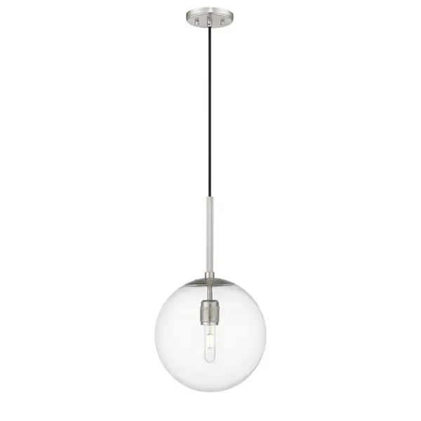 A contemporary pendant light featuring a brushed nickel finish that complements a wide range of interior styles. Its neutral metallic tone works beautifully in both residential and commercial settings.