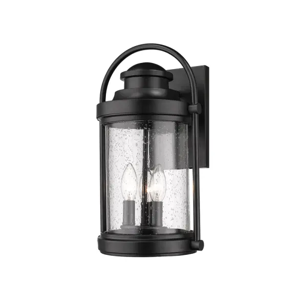 The 2541 outdoor light features a powder coated black finish designed for exterior applications. Its weather-resistant construction and versatile black finish make it suitable for various outdoor settings.