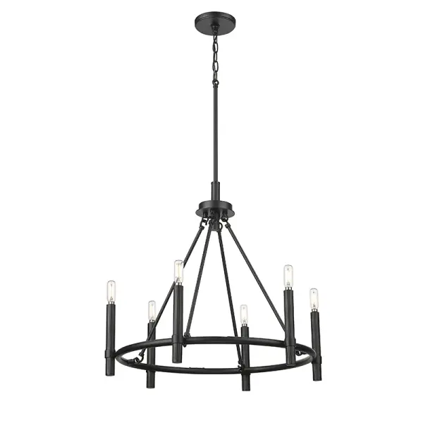 A sleek matte black pendant that brings contemporary sophistication to any room. The timeless black finish complements a wide range of interior styles while making a bold design statement.