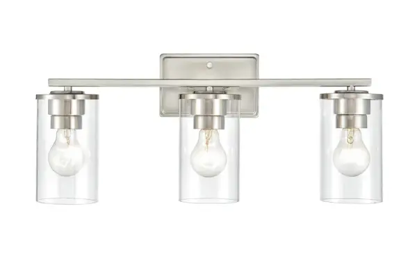 The 2703 vanity light offers timeless style with its brushed nickel finish, perfect for updating bathroom lighting. Its transitional design works well in both traditional and contemporary spaces.