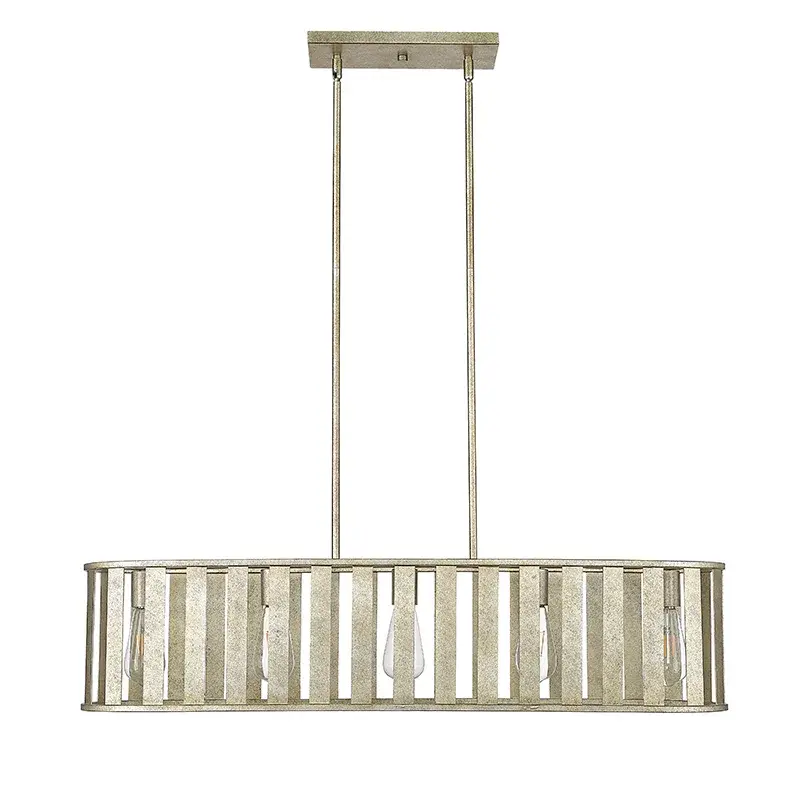 Elegant Linear Chandelier with Timeless Antique Silver Finish
