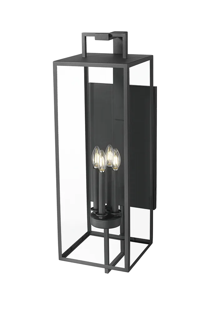 Lamont Outdoor Wall Lantern in Textured Black