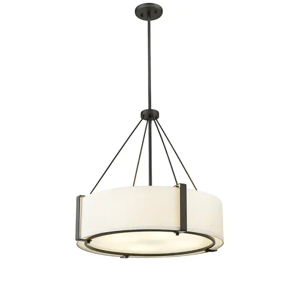 Matte Black and White Pendant Light