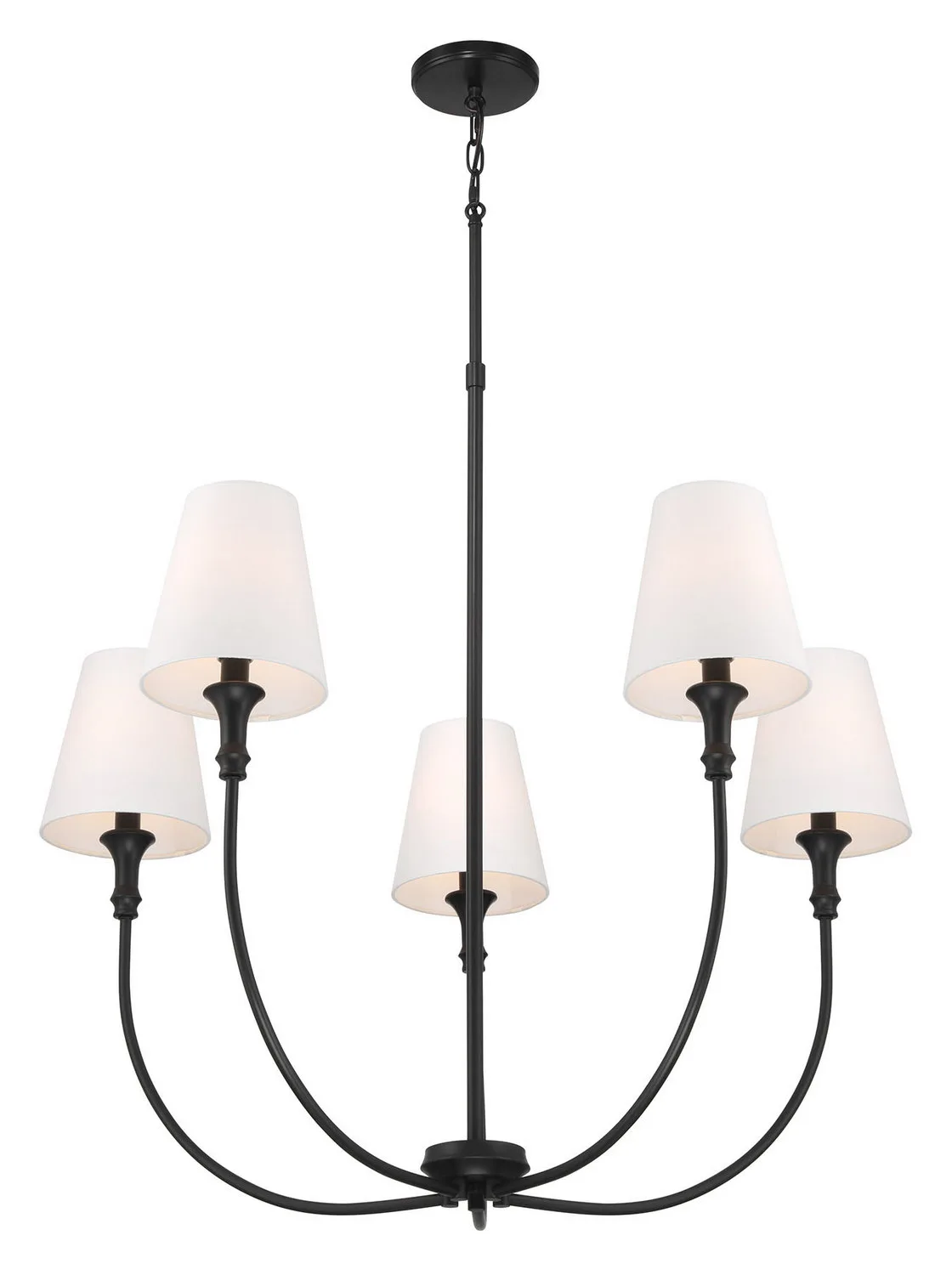 Mairbourne Five Light Chandelier in Matte Black