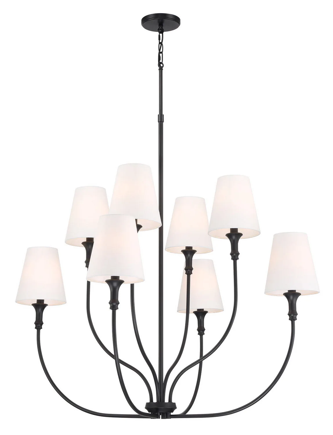 Mairbourne Eight Light Chandelier in Matte Black