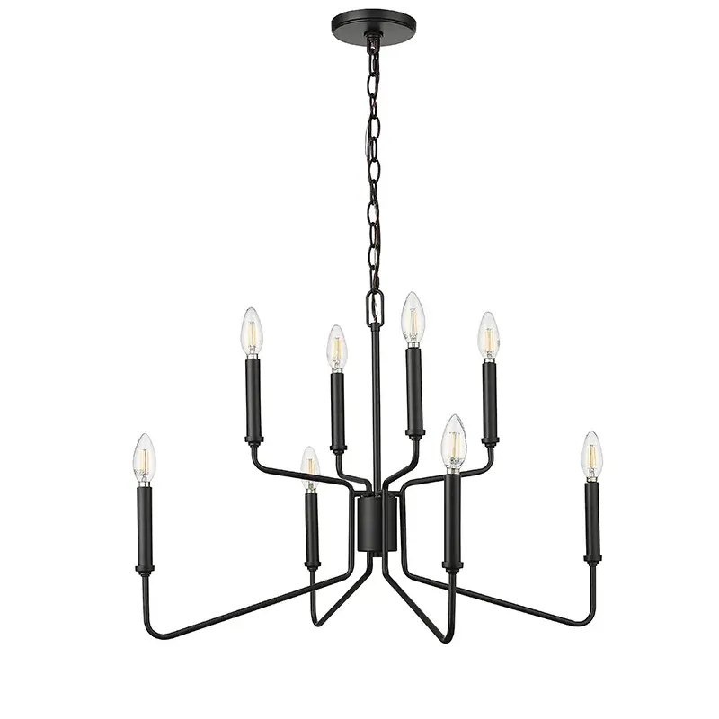 Versatile Matte Black Chandelier for Modern Spaces