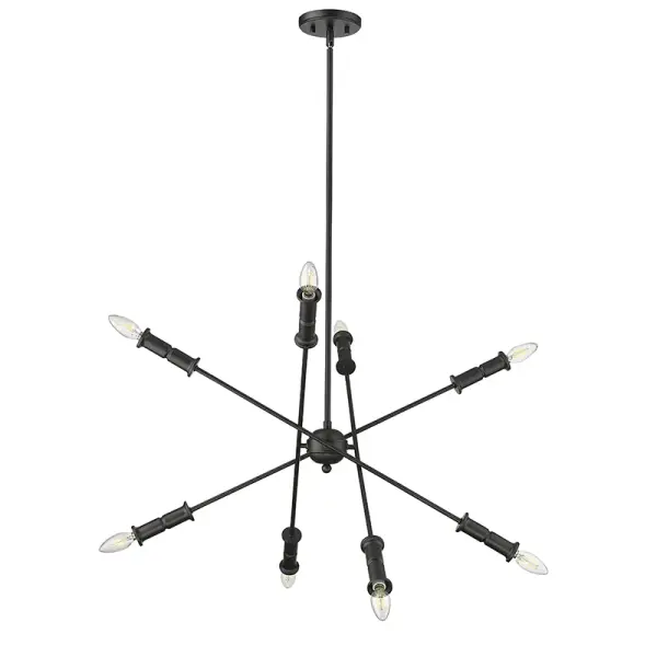 29108 Matte Black Chandelier