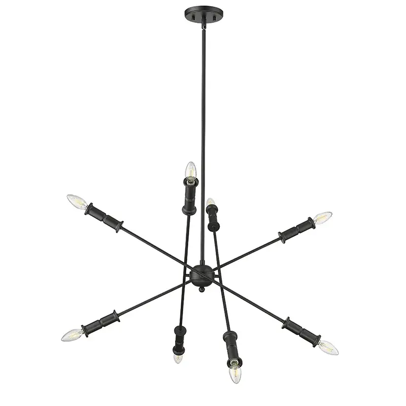 29108 Matte Black Chandelier